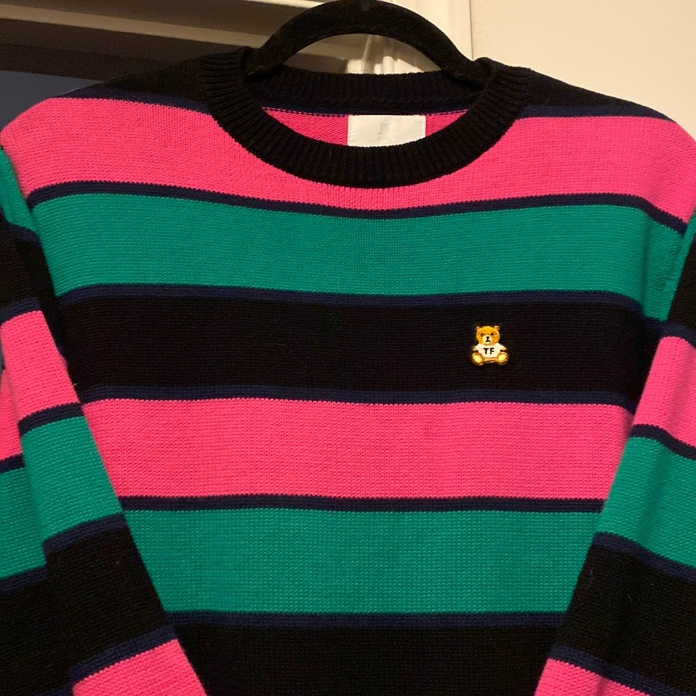 Rare Colorful Striped Teddy Fresh Sweater